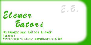 elemer batori business card